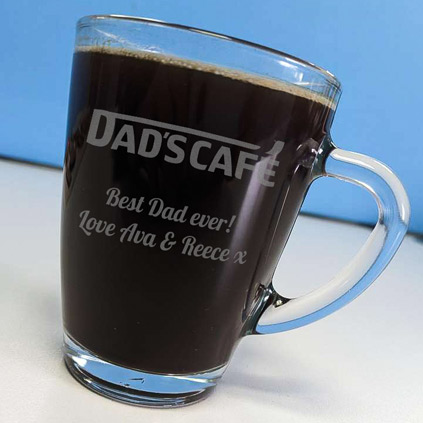 Personalised Dadscafe Glass Mug