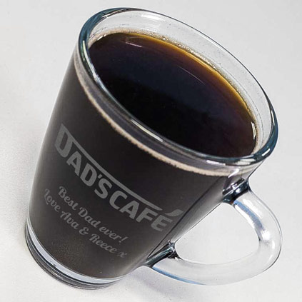 Personalised Dadscafe Glass Mug
