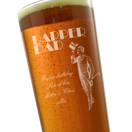Dapper Dad Personalised Straight Pint Glass