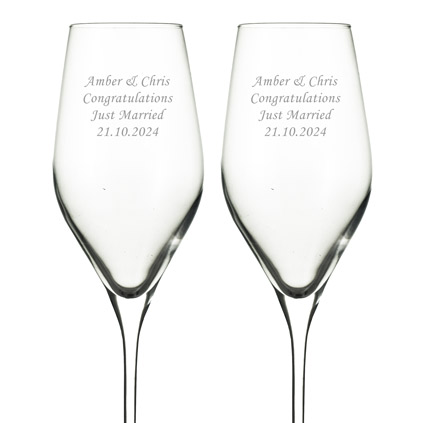 Personalised Dartington Crystal Prosecco Pair
