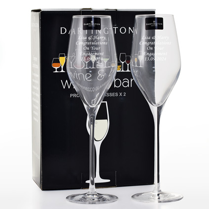 Personalised Dartington Crystal Prosecco Pair