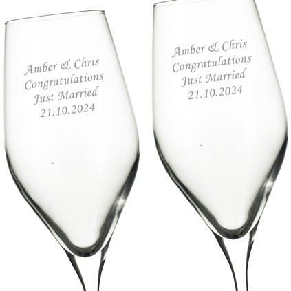 Personalised Dartington Crystal Prosecco Pair