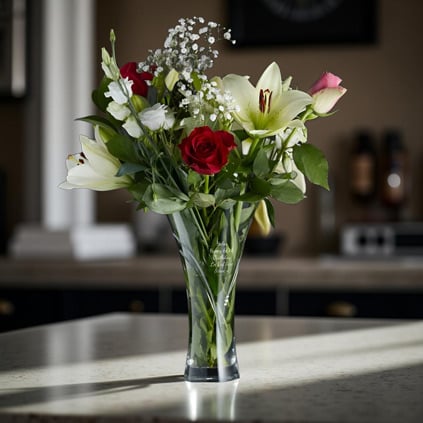 Personalised Crystal Heart Vase With Swarovski Elements