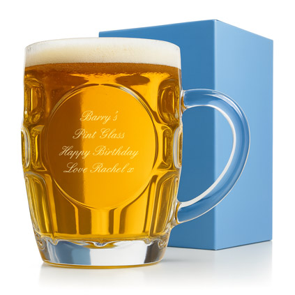 Personalised Dimple Pint Glass