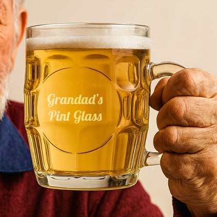 Personalised Dimple Pint Glass