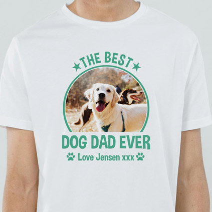 Personalised Best Dog Dad Ever Photo Upload T-Shirt