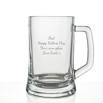 Engraved Glass Tankard