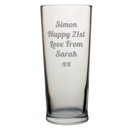 Personalised Pint Glass Any Message