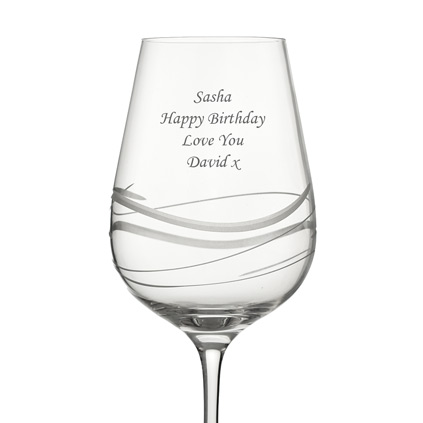 Personalised Swirl Cut Wine Glass