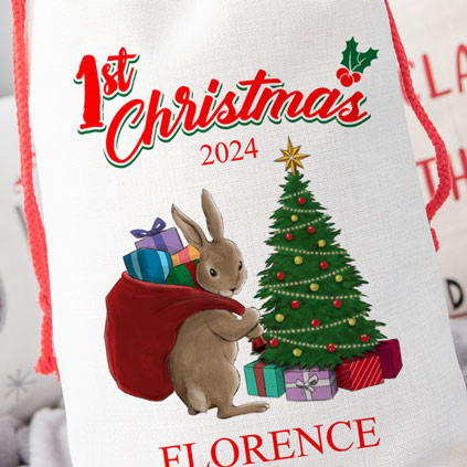 Personalised Christmas Santa Sack - First Christmas