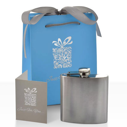 Personalised Born To Fish Hip Flask