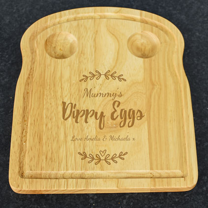 Personalised Egg And Toast Board Floral Dippy Eggs