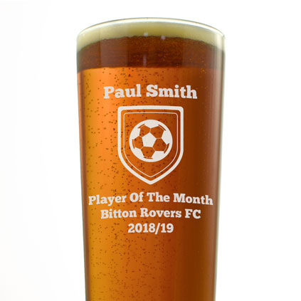 Personalised Football Pint Glass