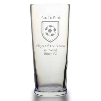 Personalised Football Pint Glass