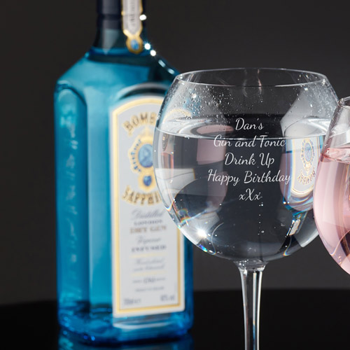 Personalised Gin Balloon Glass With Luxury Gift Bag And Box