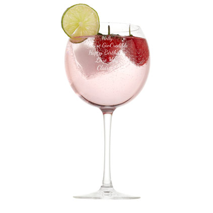 Personalised Gin Balloon Glass With Luxury Gift Bag And Box