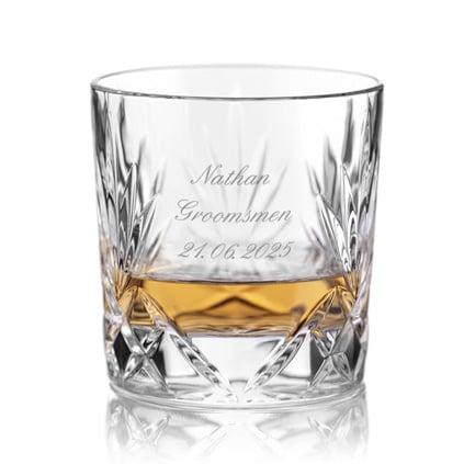 Personalised Whiskey Glass Tumbler Hand Cut