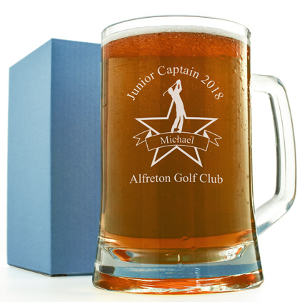 Golf Pint Glass Gift Personalised With Any Message