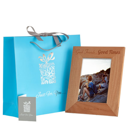 Personalised Good Friends Wooden Photo Frame