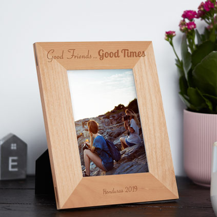 Personalised Good Friends Wooden Photo Frame