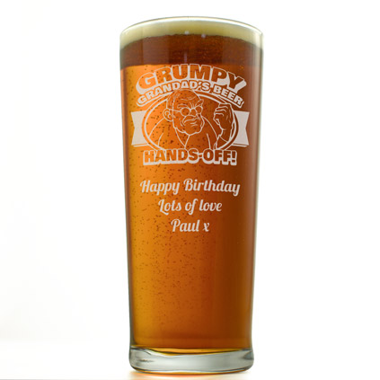 Personalised Grumpy Grandad's Beer Pint Glass