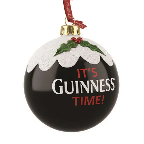 Official Guinness Christmas Bauble - Black 8cm