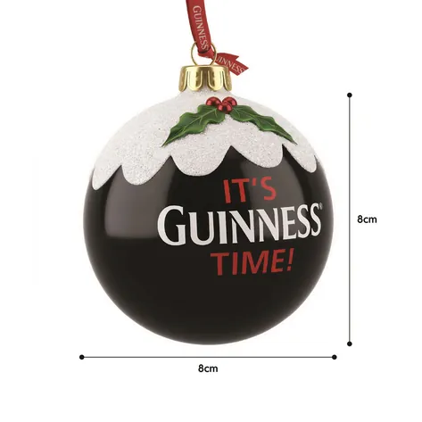Official Guinness Christmas Bauble - Black 8cm