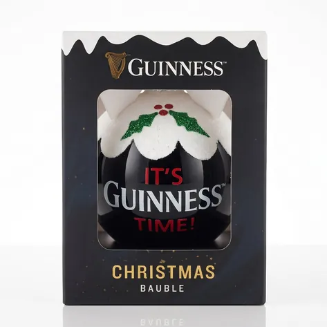 Official Guinness Christmas Bauble - Black 8cm