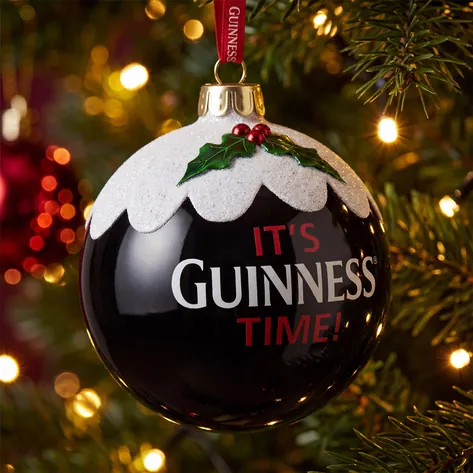 Official Guinness Christmas Bauble - Black 8cm