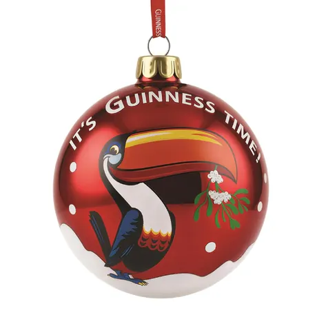 Official Guinness Toucan Christmas Bauble - Red 8cm
