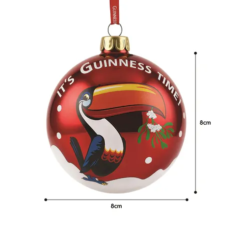 Official Guinness Toucan Christmas Bauble - Red 8cm