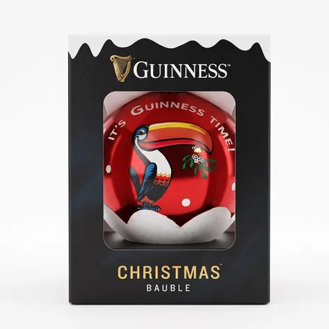 Official Guinness Toucan Christmas Bauble - Red 8cm