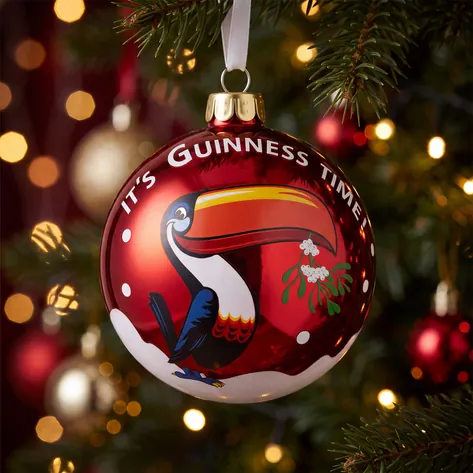 Official Guinness Toucan Christmas Bauble - Red 8cm