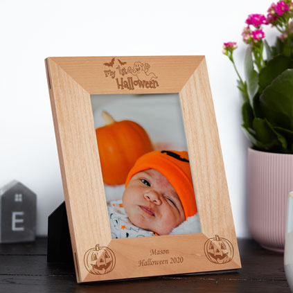 Personalised My First Halloween Maple Photo Frame