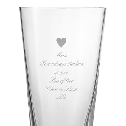 Personalised Conical Vase - Love Heart Any Message