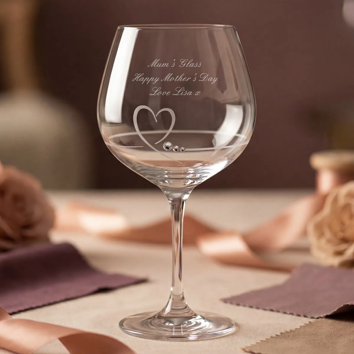 Personalised Heart Gin Glass