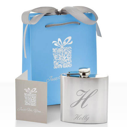 Personalised Initials Engraved Hip Flask
