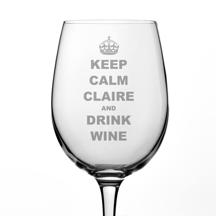 Keep Calm Personalised Wine Glass