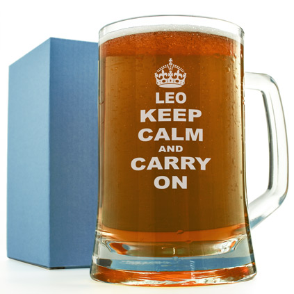 Keep Calm And Carry On Pint Glass