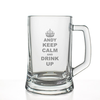 Keep Calm And Carry On Pint Glass