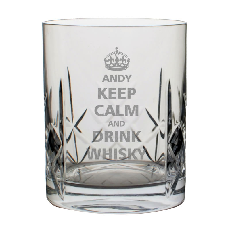 Keep Calm Personalised Whisky Tumbler - Click Image to Close