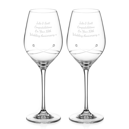 Personalised Crystal Wine Glasses With Swarovski Elements
