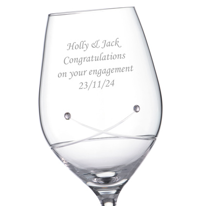 Personalised Crystal Wine Glasses With Swarovski Elements