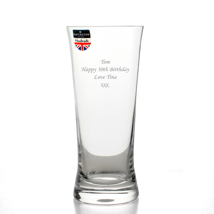 Personalised Lager Glass By Dartington Crystal