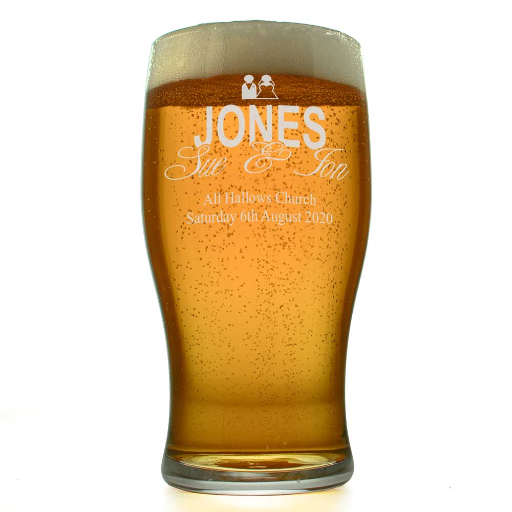 Engraved Wedding Pint Glass Ideal Best Man Gift - Click Image to Close