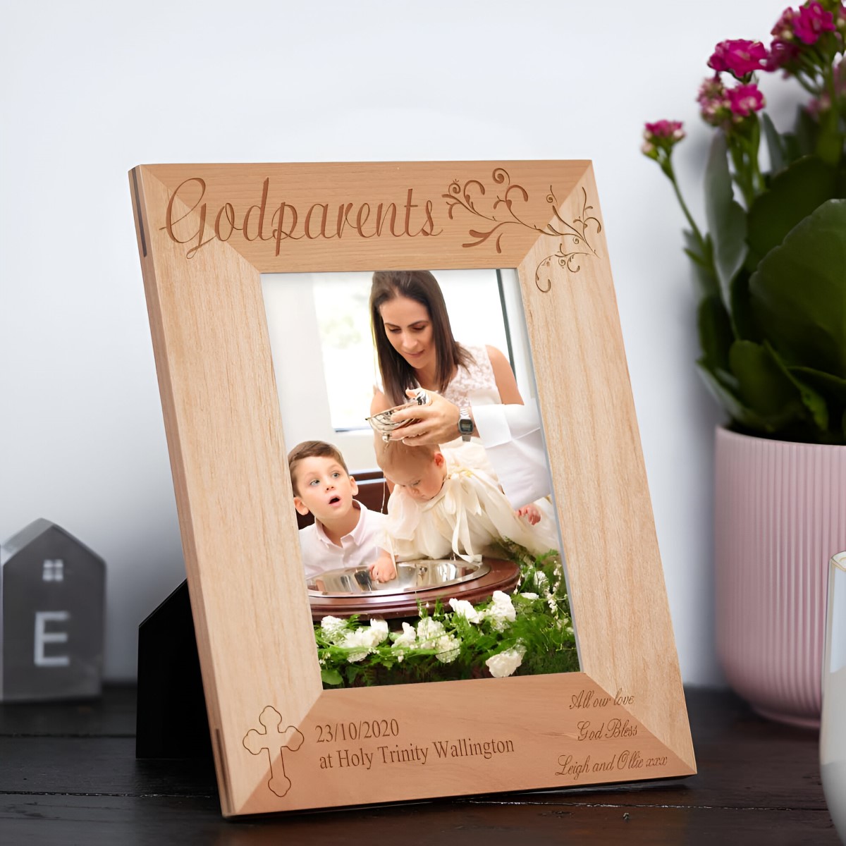 Engraved Christening Photo Frame - Click Image to Close