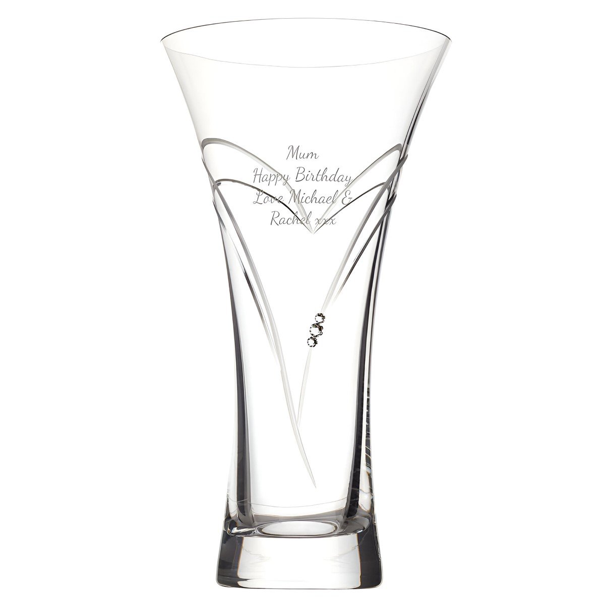 Personalised Swarovski Crystal Heart Vase Engraved By Keepitpersonal