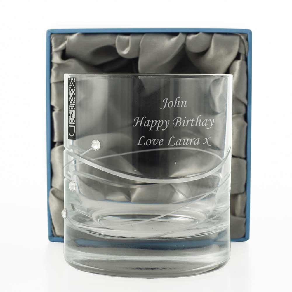 Personalised Whisky Glass With Swarovski Elements - Click Image to Close