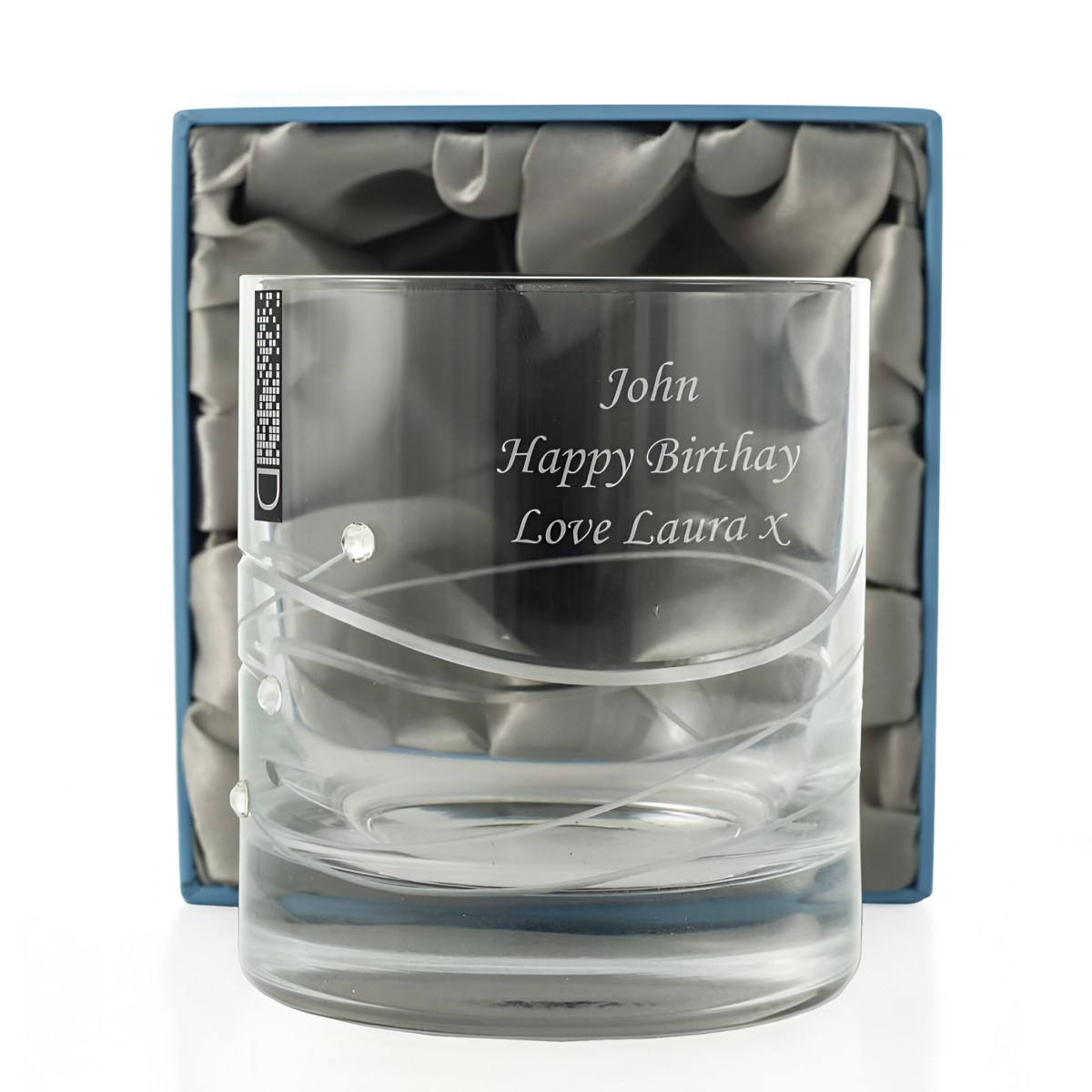 Personalised Whisky Glass With Swarovski Elements - Click Image to Close