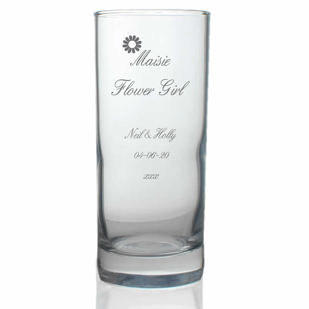 Personalised Hi Ball Glass - Flower - Click Image to Close